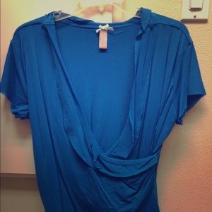 Royal blue cross front top